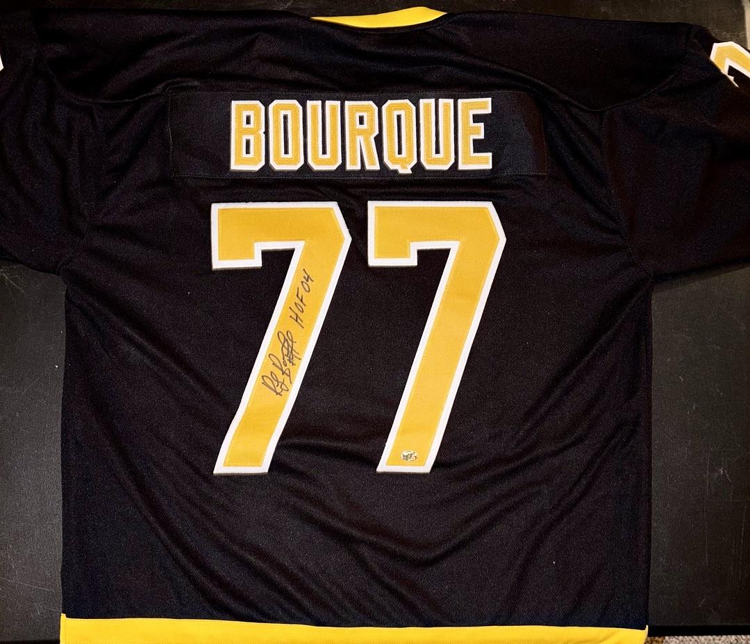Ray Bourque Signed Custom Bruins Jersey w/ HOF Inscription - Sure Shot COA